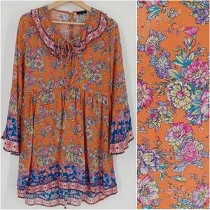 Tolani Printed Bell Sleeve Dress